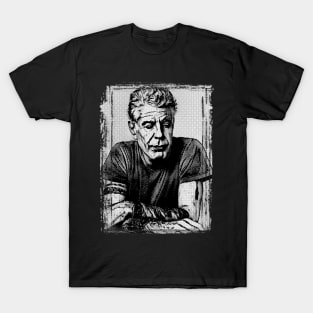 Anthony Bourdain - Vintage Halftone T-Shirt